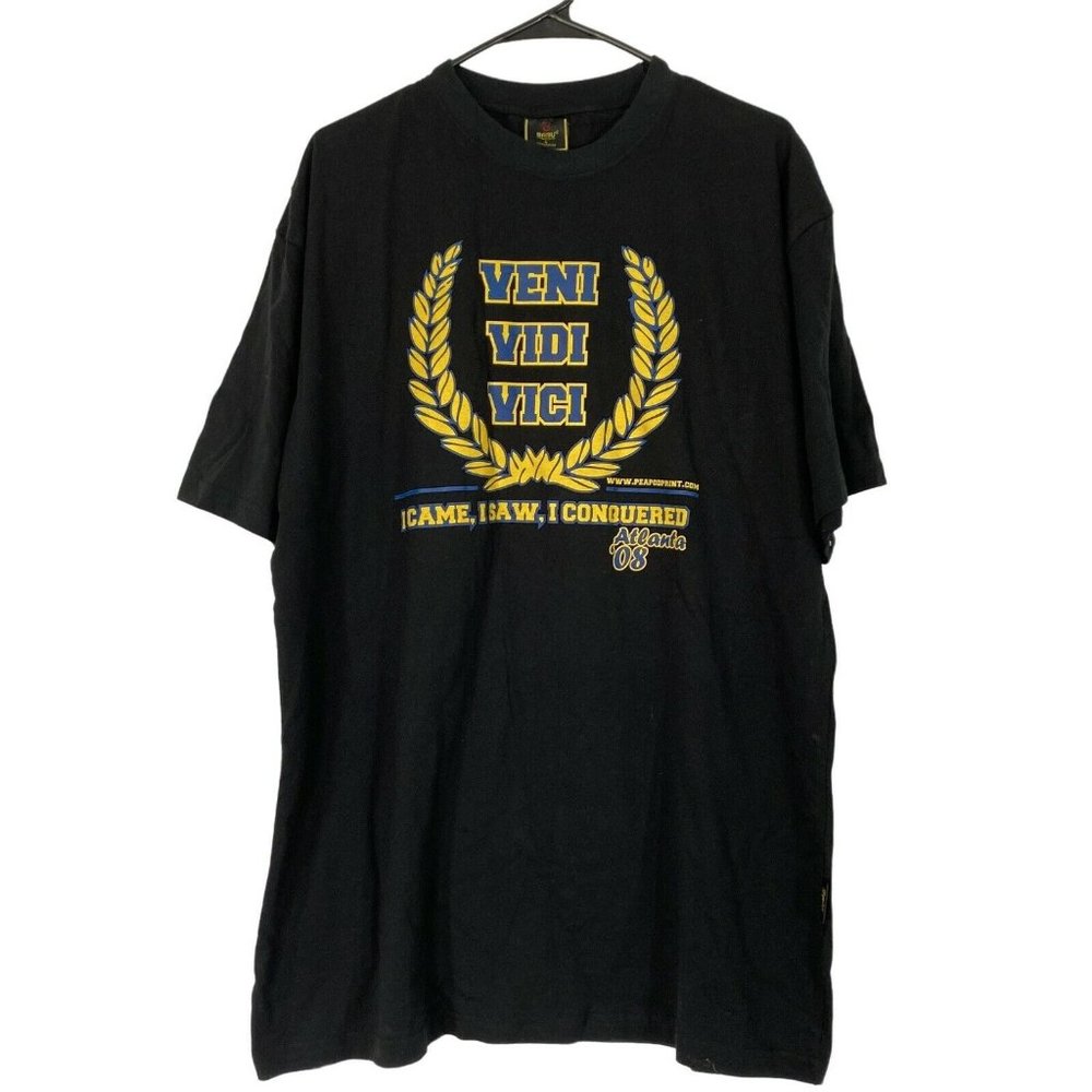 Veni Vidi Vici I Came I Saw I Conquered Baru Sports Mens Black T Shirt Size L